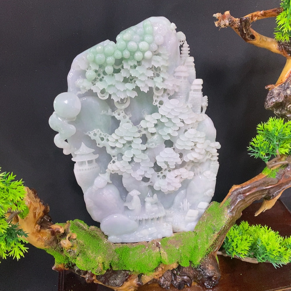 Jadeite landscape ornament
