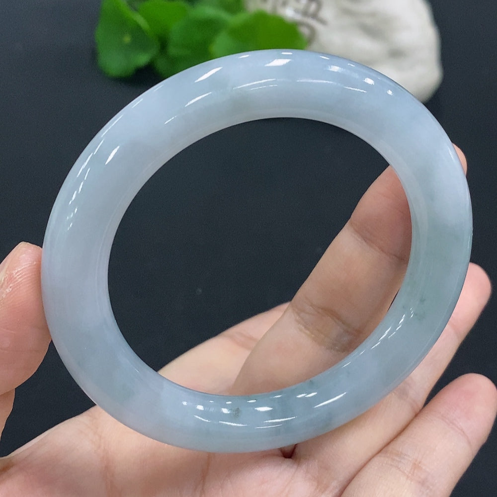 JadeiteRound Bangle Bracelet, Inner Diameter 55.7, Total Weight Approx. 56.9g