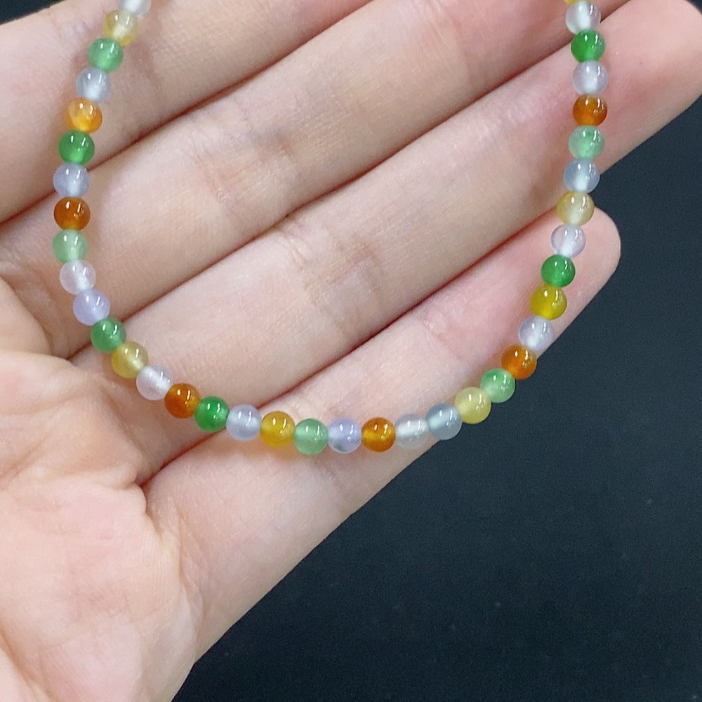 Jadeite Bracelet Red and Yellow Color Origin Undetermined