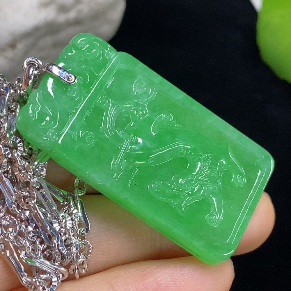 Jadeite Antique Dragon Pendant 18k Total Weight Approx. 27.24g (including chain)