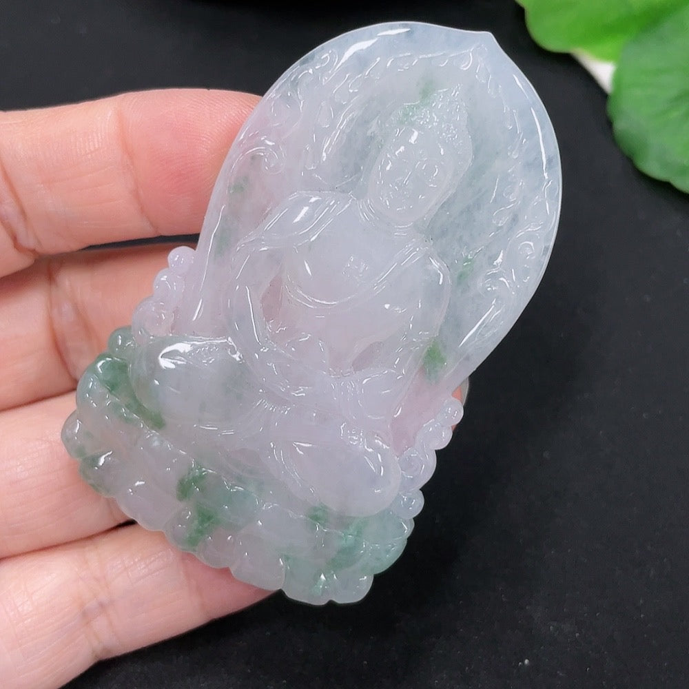 Jadeite Buddha Pendant, Total Weight Approximately 31.5g