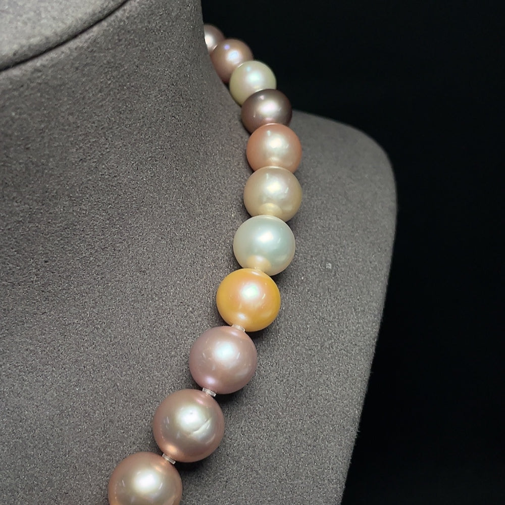 Pearl bead necklace non-gold total weight about 84.01g size 10-14.7mm approx