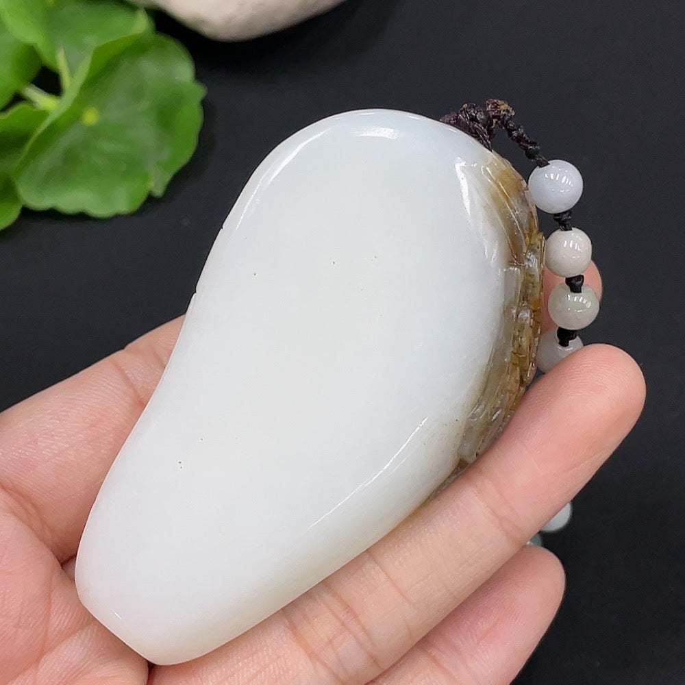 Hetian Jade Pendant Auspicious Beast Undetermined Skin Color Cause Chain Not Hetian Jade Total Weight Approximately (Including Chain) 97.1g