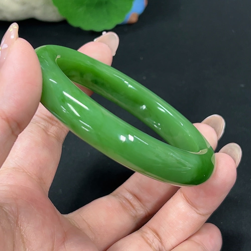 Hetian Jade Round Bracelet Size 57.1 Total Weight Approx. 58.9g