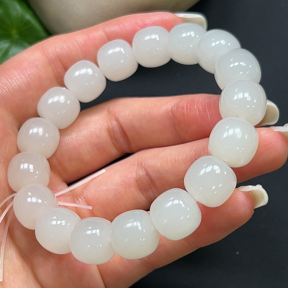 Hetian Jade Bracelet 12mm Approx. 50.16g
