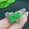 Jadeite Pendant 18k Gold Inlaid with Diamonds Total Weight Approx. 3.44g