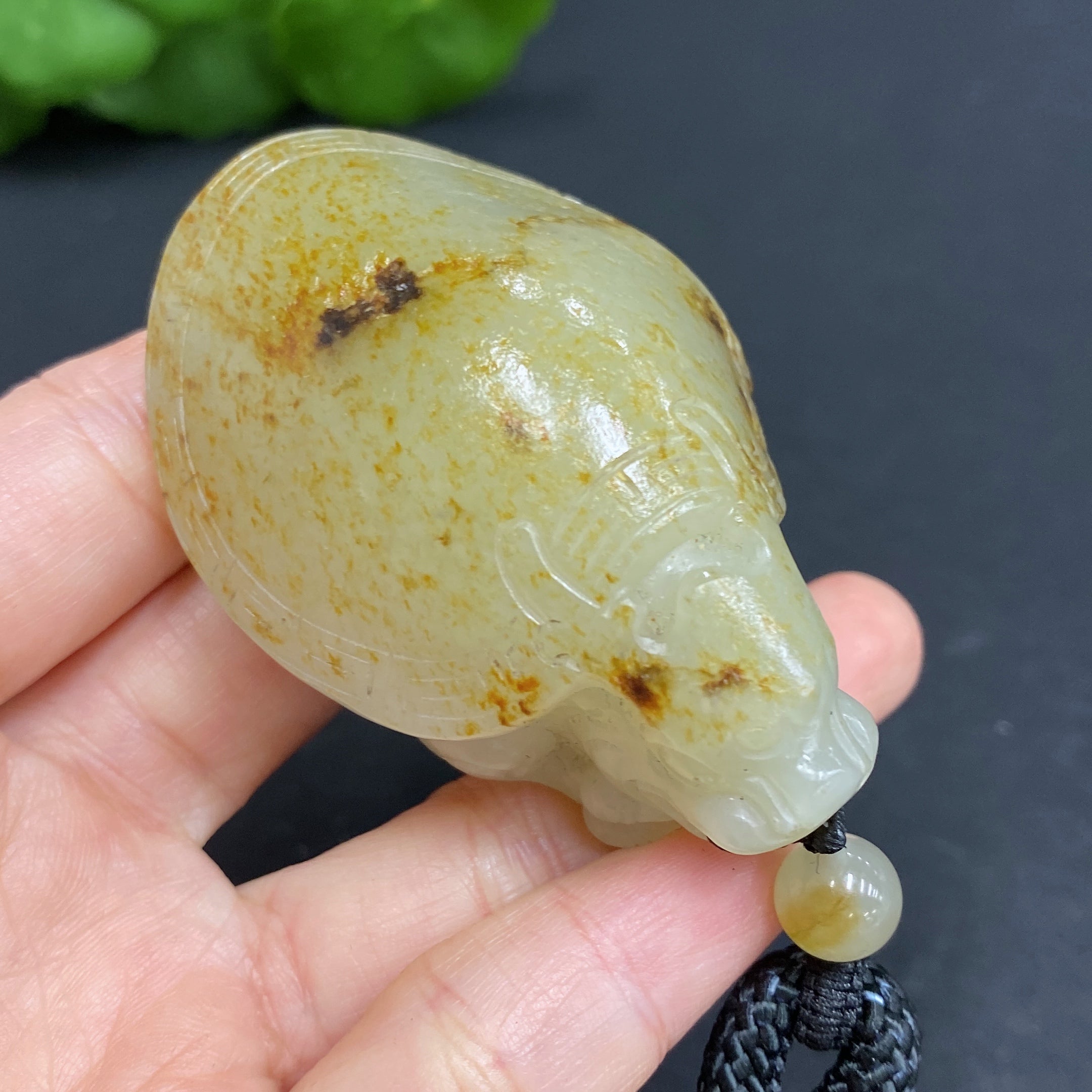 Hetian Jade Handheld Ornament - Dragon Turtle