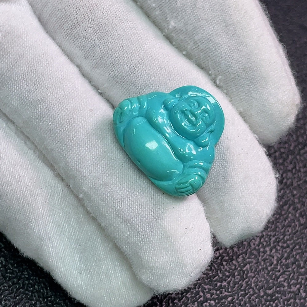Turquoise inlay, color origin undetermined, containing other mineral components, total weight approximately 4.43 grams