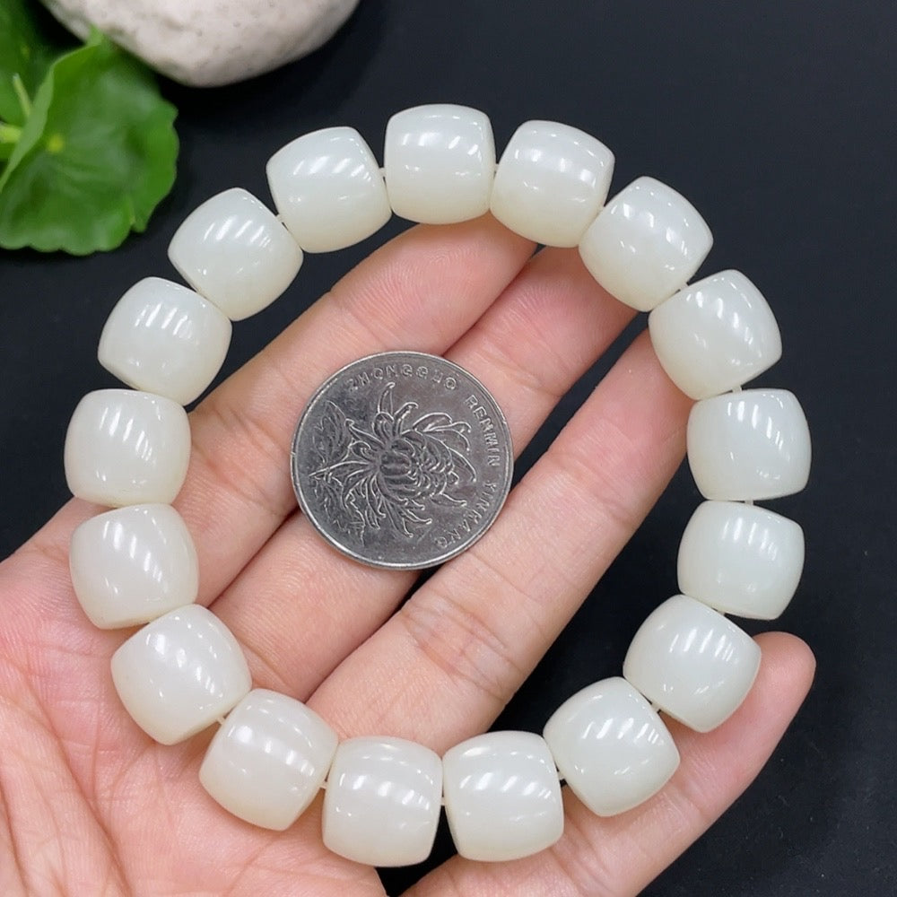 Hetian Jade Bracelet, Approx. 13.1mm, Total Weight Approx. 63g