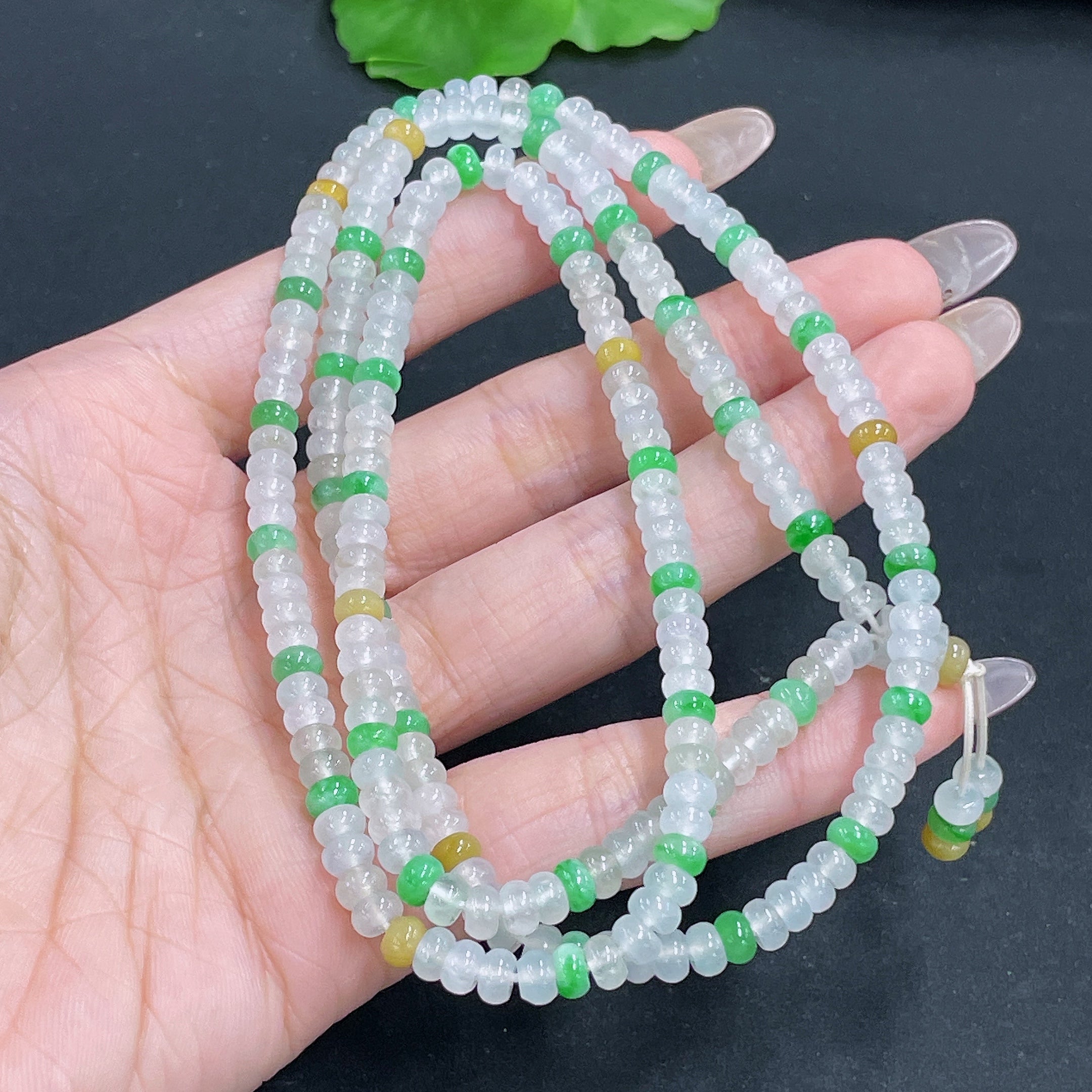 Jadeite Bead Necklace Total Weight Approx. 38.47g Size About 4.9mm