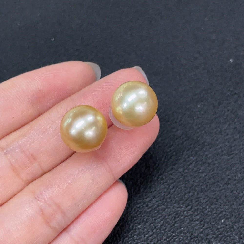 Seawater Pearl Earrings 18k Gold Color Origin Undetermined