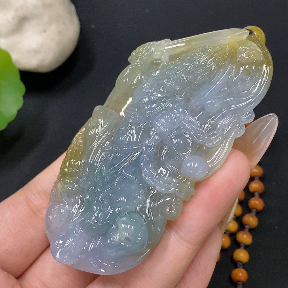 Jadeite Fudō Myōō Pendant
