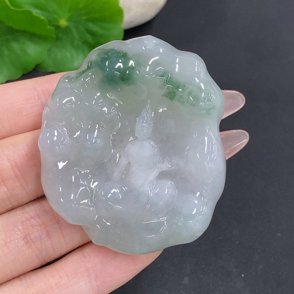 Jadeite Guanyin Pendant Total Weight Approx. 59g