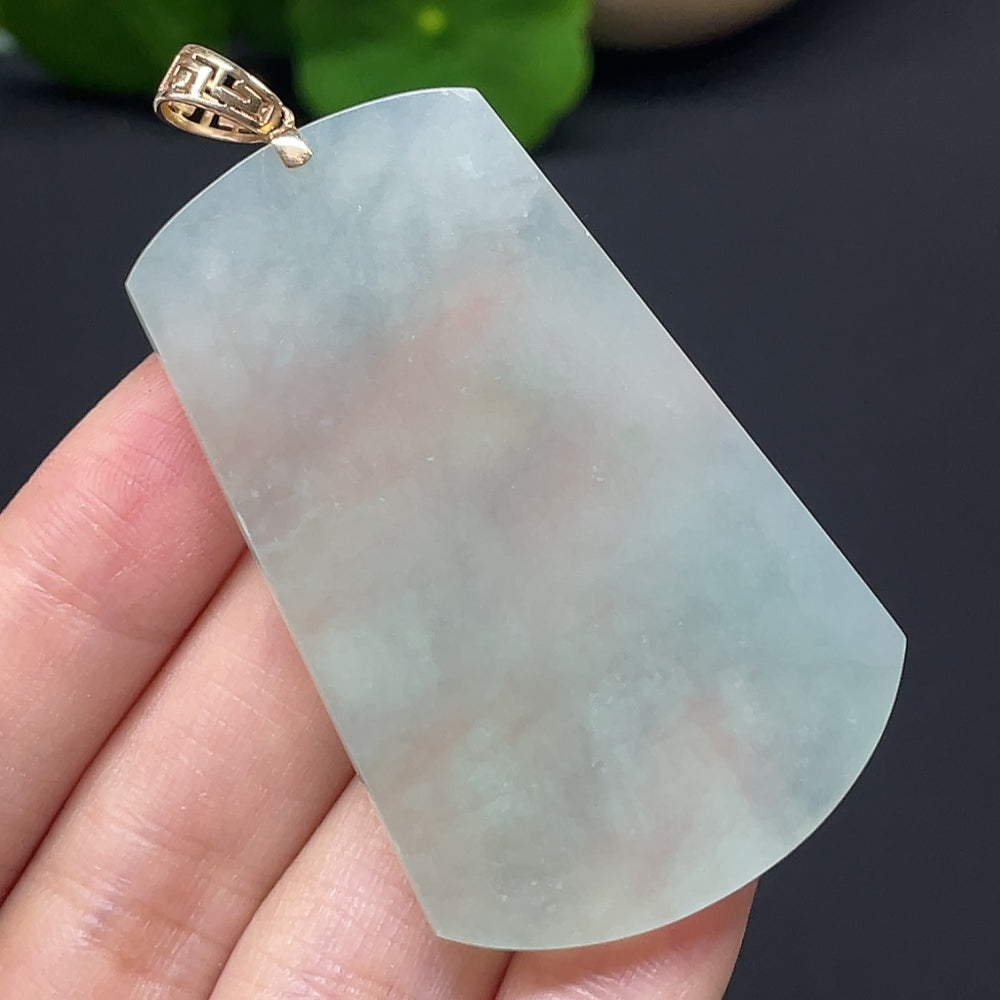 Jadeite Plain Pendant with 18k Mounting