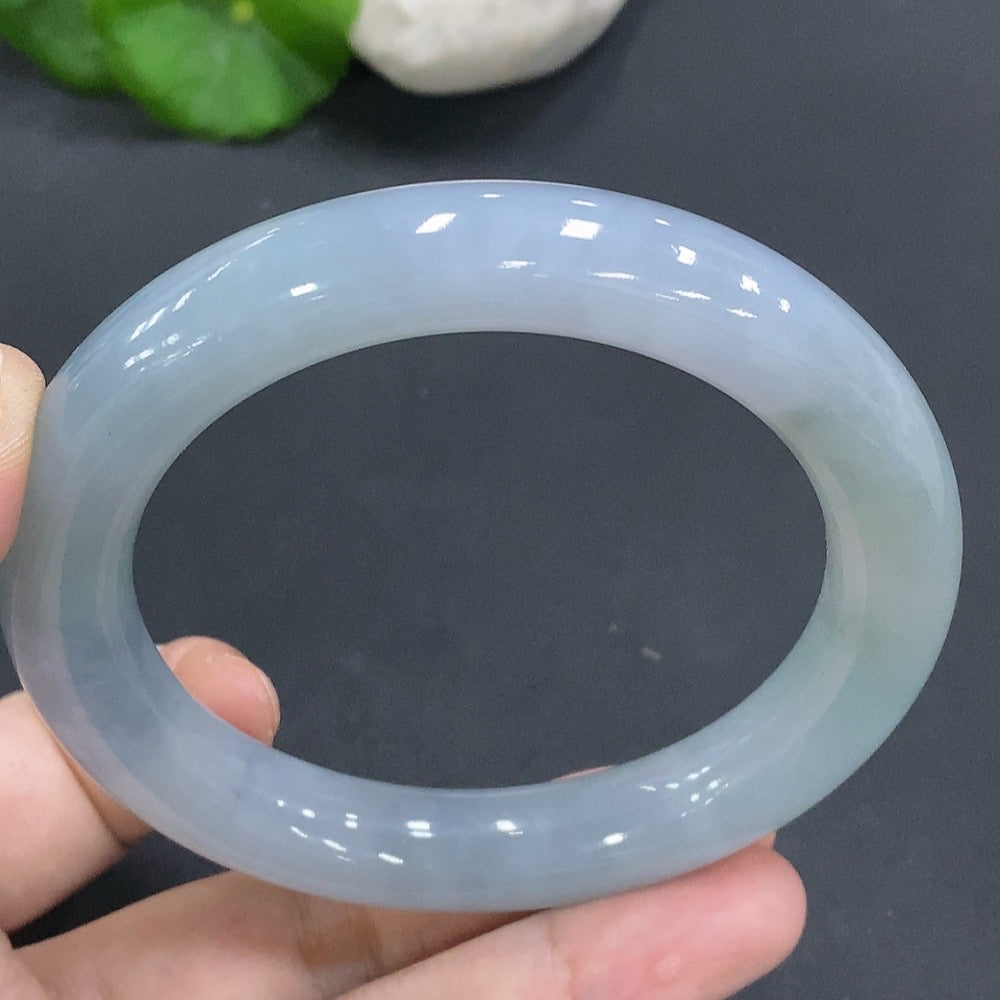 JadeiteRound Bangle Bracelet, Size 59, Total Weight 75.791g