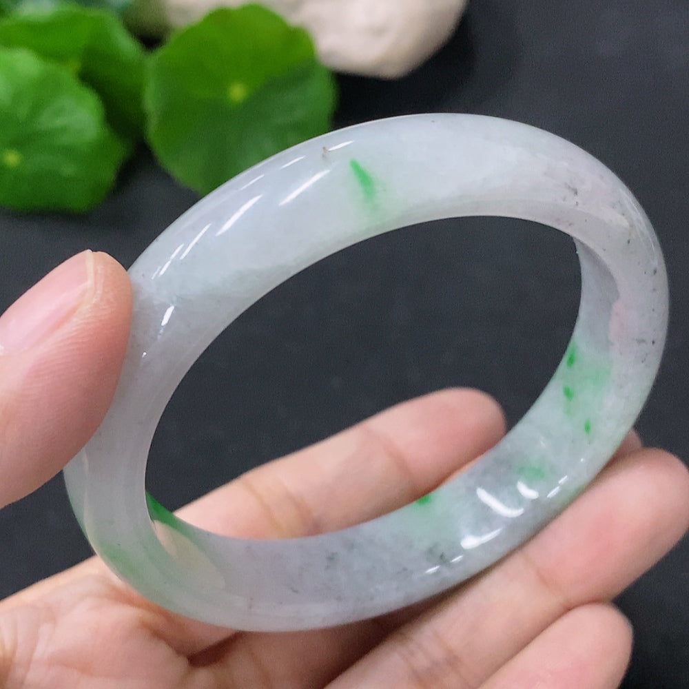 Jadeite Round Bangle Size 55mm Total Weight Approximately 46.56g