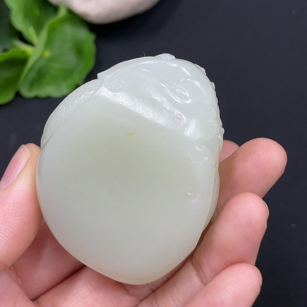 Hetian Jade Pendant - Dragon, Total Weight Approx. 91.4g, Collection Card