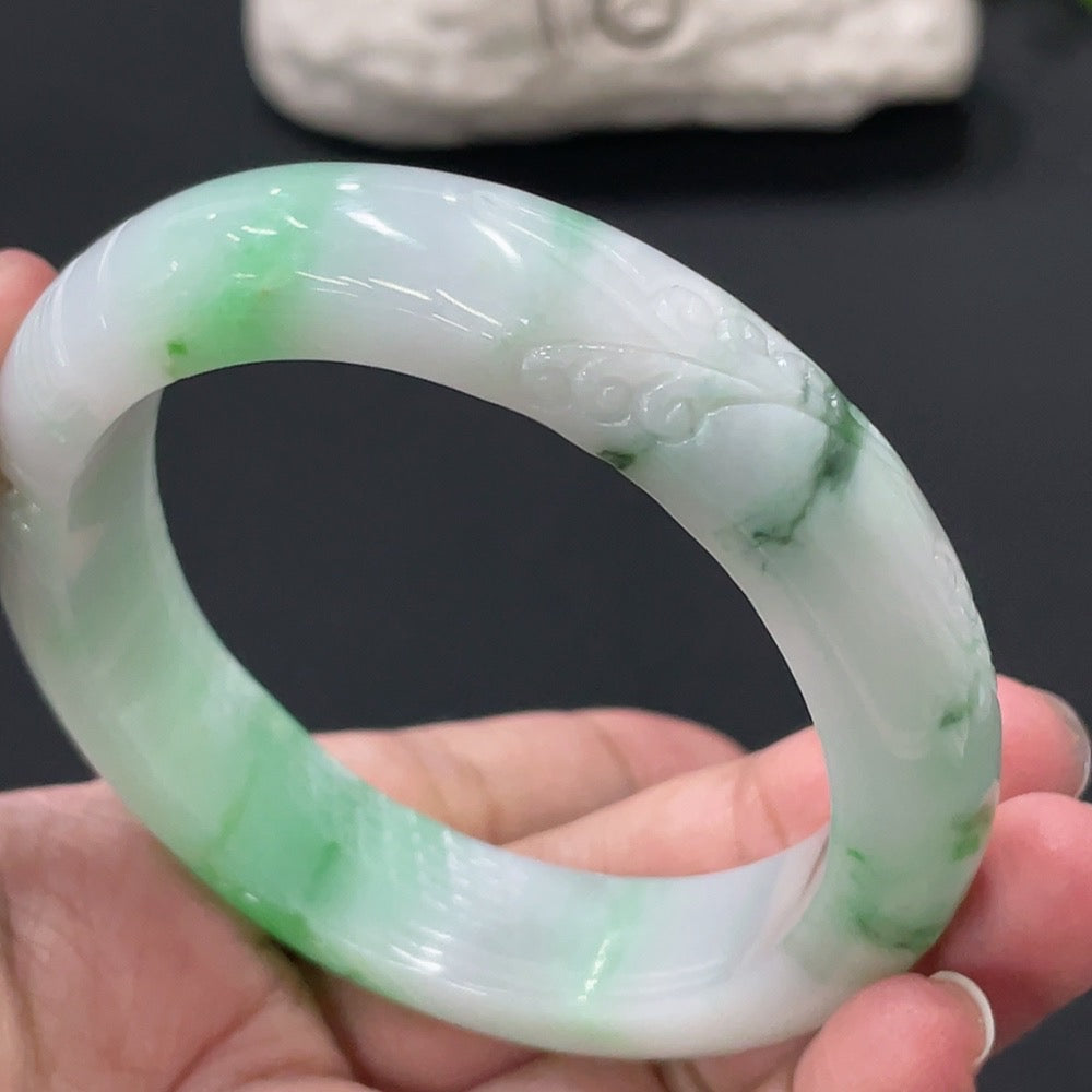 Jadeite Round Bangle Size 56.6 Total Weight Approx. 71.26g with Crack